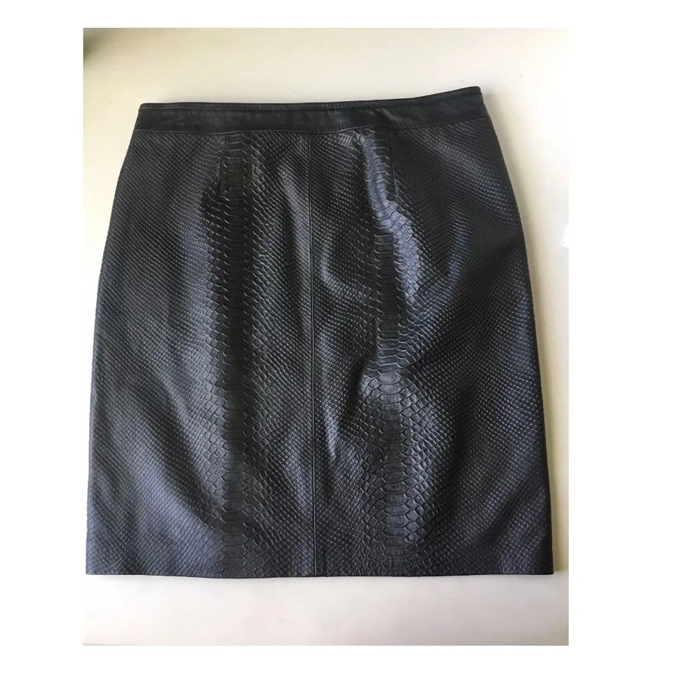 🆕Vince‎ Snake Embossed Leather Pencil Skirt SZ 10